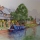 Basingstoke Canal outside Bellinis Restaurant in St.Johns: the Finished Painting